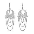 Blessed Links,'Thai Sterling Silver Circular Filigree Chandelier Earrings'