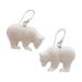 Grizzly Brothers,'Handcrafted Bone Grizzly Bear Dangle Earrings from Bali'