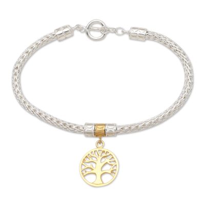 'Hand Made Gold-Plated Sterling Silver Charm Bracelet'