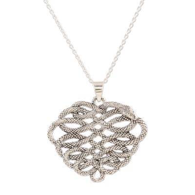 Mortal Coil,'Artisan Crafted Sterling Silver Snake Pendant Necklace'