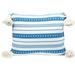 Azure Elegance,'Azure and Alabaster Handloomed Cushion Cover from Mexico'