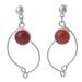 Scarlet Energy,'Womens .925 Silver and Carnelian Dangle Earrings from Peru'