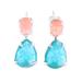 Meadow Dawn,'Peach and Blue Quartz Sterling Silver Dangle Earrings'