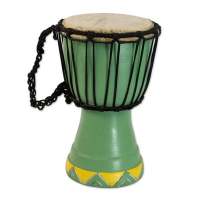 Gathering,'West African Hand Carved Wood Mini Djembe Goblet Drum'