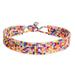 Multicolored Happiness,'Multicolored Glass Beaded Wristband Bracelet from Guatemala'
