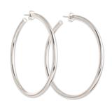 Magnetic Moon,'Guatemalan Classic Sterling Silver Half-Hoop Earrings'