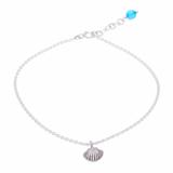 'Sea Life-Themed Karen Silver and Quartz Anklet from Thailand'