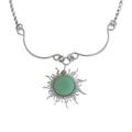 Sun Rays,'Sun-Themed Green Quartz Pendant Necklace from Brazil'