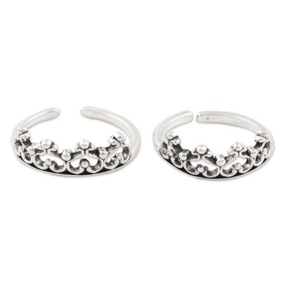 Optimistic,'Hand Made Sterling Silver Toe Rings from India (Pair)'