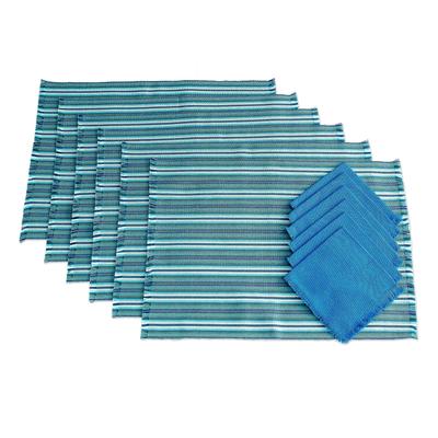 Tecpan Tradition,'Blue Table Linen Set (Set for 6)...