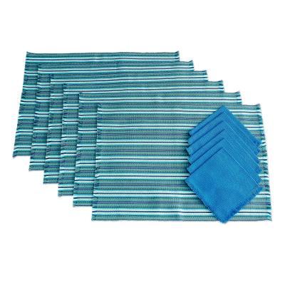 Tecpan Tradition,'Blue Table Linen Set (Set for 6)...