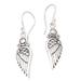 Flirty Wings,'Wing-Shaped Sterling Silver Dangle Earrings from Bali'