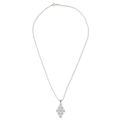 Dazzling Snowflakes,'Sterling Silver Snowflake Pendant Necklace from Thailand'