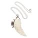 Pale Angel,'Garnet and Sterling Silver Angel Wing Pendant Necklace'