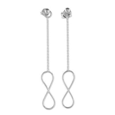 Boundless,'Sterling Silver Infinity Symbol Dangle Earrings'