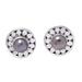 Fabulous Flair,'Round Sterling Silver Stud Earrings with Cultured Pearls'