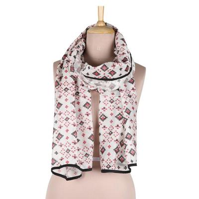 Eternal Stars,'Chanderi Cotton Geometric Scarf'