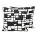 Geometric Windows,'Pair of 100% Cotton Abstract Black and White Cushion Covers'