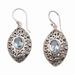 Frangipani Glory,'Blue Topaz Sterling Silver Dangle Earrings from Bali'