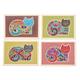 Merry Kittens,'Batik Cotton and Paper Cat Greeting Cards (Set of 4)'