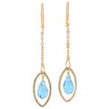 Shining Eye,'Handmade Blue Topaz 22k Gold Plated Sterling Silver Earrings'