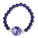 Cobalt Flourish,'Lapis Lazuli and Ceramic Bead Pendant Bracelet'