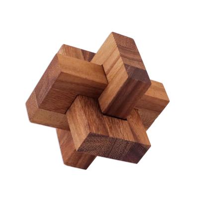 Friendly Letters,'Handcrafted Wood Burr Puzzle from Thailand'