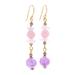 'Gold-Plated Multi-Gemstone Dangle Earrings from Thailand'