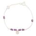 Pink Morning,'Handmade Amethyst and Rose Quartz Charm Bracelet'