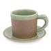 Celadon ceramic demitasse cup and saucer, 'Espresso'