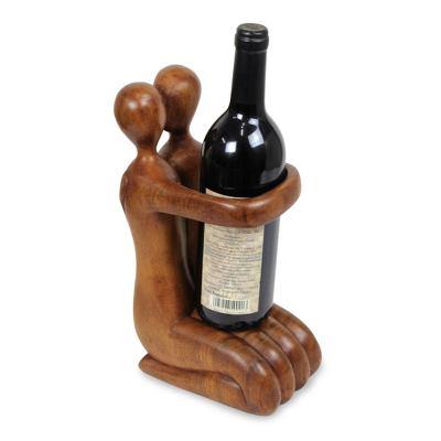 Gift of Love,'Balinese Hand Carved Romantic Wine Bottle Holder'