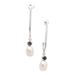 The Wise Pearls,'White Cultured Pearl and Faceted Amethyst Dangle Earrings'