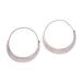 Crescent Soul,'Modern Sterling Silver Hoop Earrings from Bali'