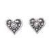 Loving Twins,'Sterling Silver Stud Earrings with Hearts from Bali'