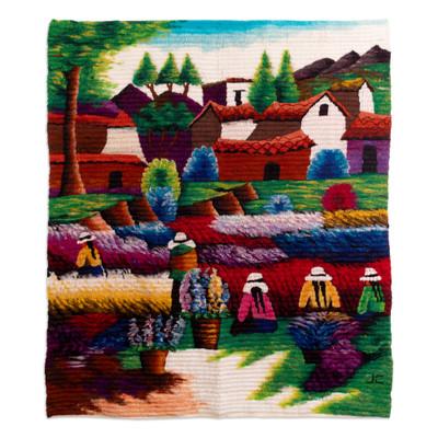 Flowers to Harvest,'Unique Floral Wool Tapestry Wall Hanging'