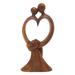 Love Bond,'Hand-Carved Suar Wood Sculpture with Modern Loving Couple'