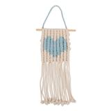 Loving Vibe in Sky Blue,'Cotton Wall Hanging with a Sky Blue Heart from Mexico'