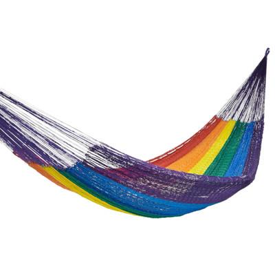 'Dreaming of Rainbows' (single) - Unique Striped Mayan Hammock