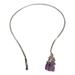 Wise Magnitude,'Freeform Amethyst Collar Pendant Necklace from Brazil'