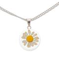 Daisy Luck,'Round Natural Daisy Pendant Necklace from Mexico'