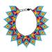 Rainbow Diamonds,'Handmade Multicolored Glass Beaded Statement Necklace'