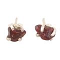 Perseverance Core,'Sterling Silver Stud Earrings with Natural Garnet Gemstones'