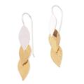 Fall Gold,'Modern Gold Accent Sterling Silver Dangle Earrings from Bali'
