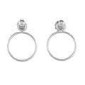 Elegant Loop,'925 Sterling Silver Loop Shaped Frame Earrings'