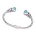 Turquoise Blue Dragonflies,'Sterling Silver Cuff Bracelet with Reconstituted Turquoise'