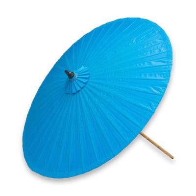 Decorative garden umbrella, 'Happy Garden in Turqu...