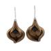 Charming Petals,'Artisan Crafted Ceramic Dangle Earrings with Petal Motifs'