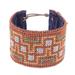 Hmong Maze,'Hmong Cross Stitched Cotton Wristband Bracelet from Thailand'