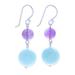 Fancy Candies,'Handcrafted Amethyst and Quartz Dangle Earrings'