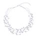 Secret Pearl in White,'Handmade Cultured Freshwater Pearl Station Necklace'